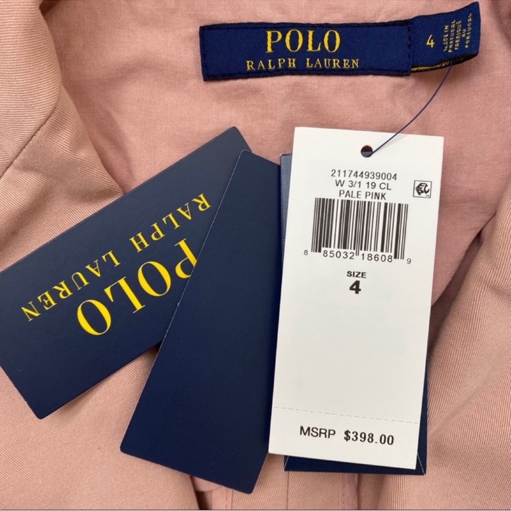 Polo by Ralph Lauren Schoolboy Pale Rose Pink Cotton Blazer Jacket Size 4 NWT - Picture 11 of 11
